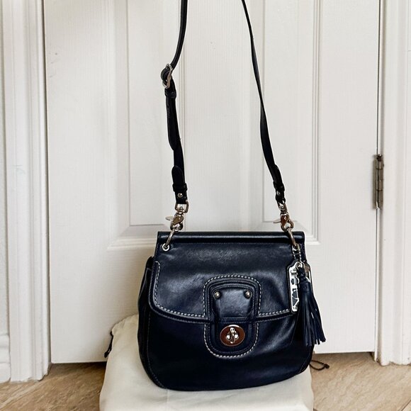 Coach Willis Legacy 19132 Navy Leather Bag Top Handle Crossbody Ltd Edition - Picture 4 of 13